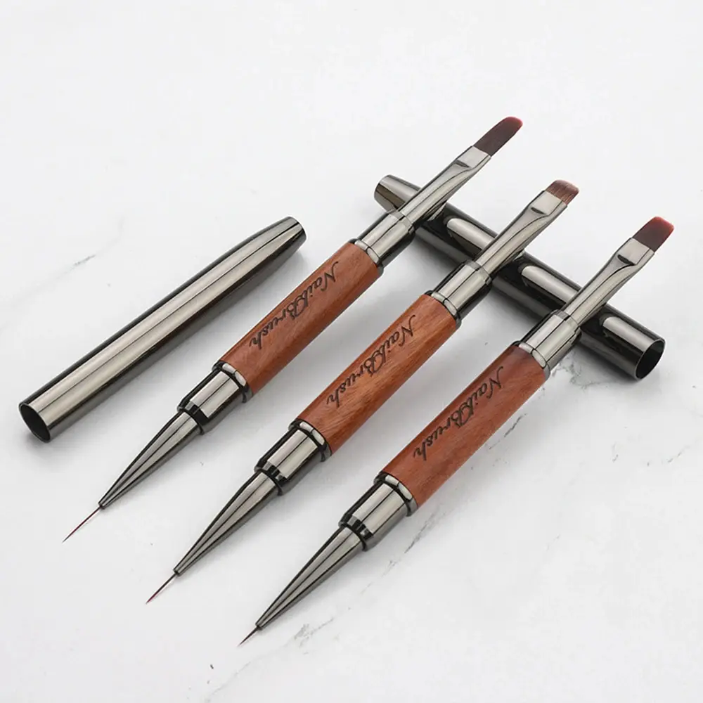 3Pcs Set Double-end Nail Pen Brush Glue Phototherapy Pen UV Gel Liner Brush Dual End Acrylic Nail Art Painting Manicure Brushes Tool