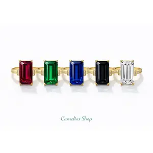Ring Gold Plated with Sparkling RED, BLUE , Green , Dark Stones for Women's Fashion Jewelry cod Ring-1191699