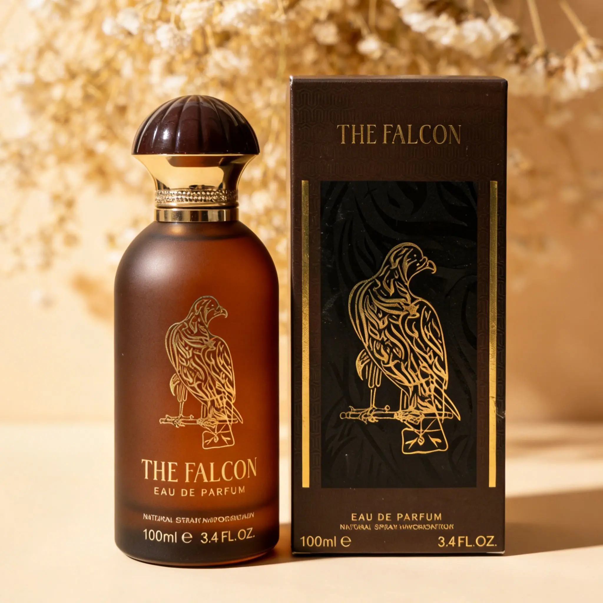 Falcon's Gaze Eau de Parfum - Unisex Vintage-Inspired Amber Spray Fragrance with Spicy Wood & Warm Spice Notes, Long-Lasting, Amber-Hued Bottle, Ideal for Morning Coffee Runs & Late-Night Conversations, Apply Lightly to Chest/Wrists