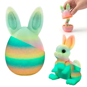 3D Printed Easter Egg for Kids, Colorful Easter Basket Stuffer, Cute Desk Decor, Decorative Easter Egg for Home