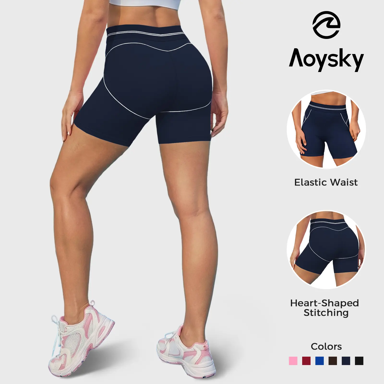 Aoysky Women's Buttery Soft Stretch 6" High-Waisted Biker Shorts, Athletic Wear for Gym & Yoga Workouts, Women's Bottoms, Athletic Wear Shorts, Shorts Women