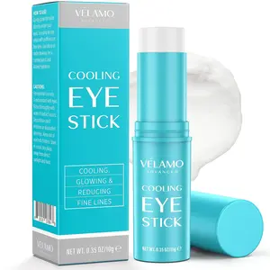 VELAMO ADVANCED Cooling Eye Balm Stick with Caffeine: Under Eye Cream for Dark Circles Puffiness Eye Bags - Hyaluronic Acid Instantly Cooling, Hydrating & Brightening - Portable & Perfect for On-the-go Use 0.35 oz