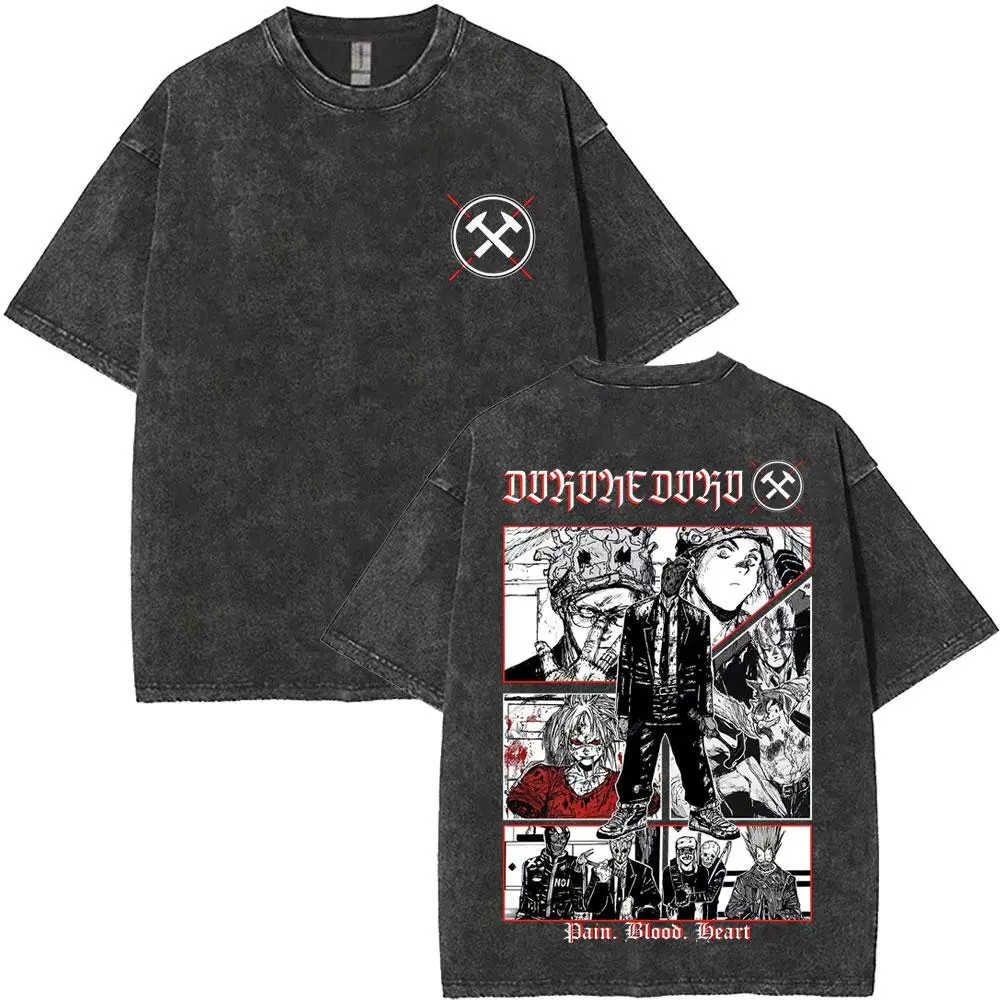 Y2k Tshirt Men Clothing New in Top & Tees Mens T-Shirt Washed Vintage Anime Dorohedoro Ebisu Noi Nikaido Kaiman Graphic19