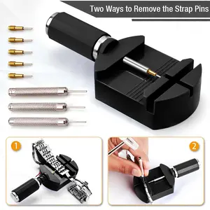 Watch Link Removal Kit, Resizing Tool for Bracelet Adjustment & Replacement, Pin Remover for Sizing Strap, Watch Adjuster, Hammer for Watch Repair, Adjust Band, with User Manual, Punches
