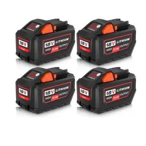 Replacement for Milwaukee M18 Battery 15.0Ah 4-Pack, for 48-11-1852 48-11-1860 48-11-1850 18V