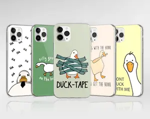 Duck Touch Phone Case Silly Goose Animal Cover fit for iPhone 17 Pro Max, 16e, 15, 14, 12