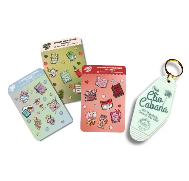 Bookish Stickers + Cabana Keychain