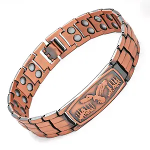 Vintage Bronze Eagle Magnetic Stone Bracelet - Perfect Gift for Boyfriend & Dad for Festivals & Special Occasions