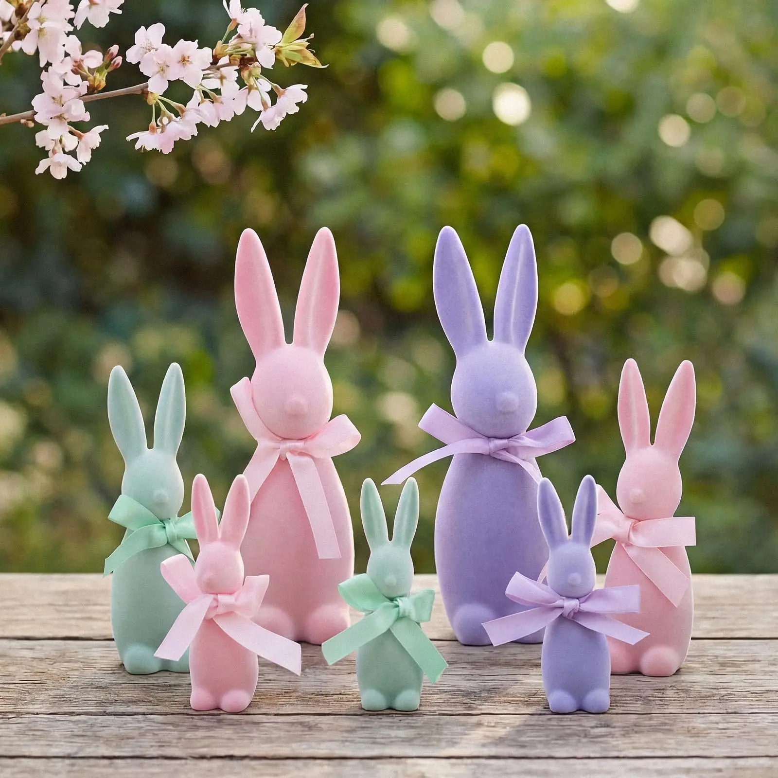 7 Pcs Classic Color Pastel Easter Bunny