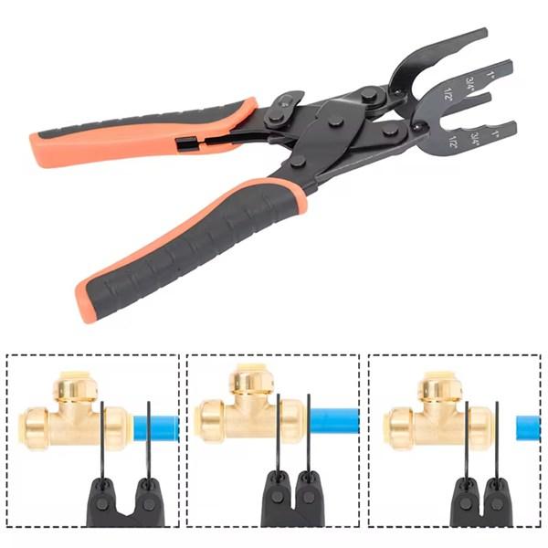Tools for Disassembling Quick Couplings for 4-Point 6-Point and 1-Inch Water Pipes Push-In Copper Fittings Metal Pipe Disconnecting Pliers with Ergonomic Grip