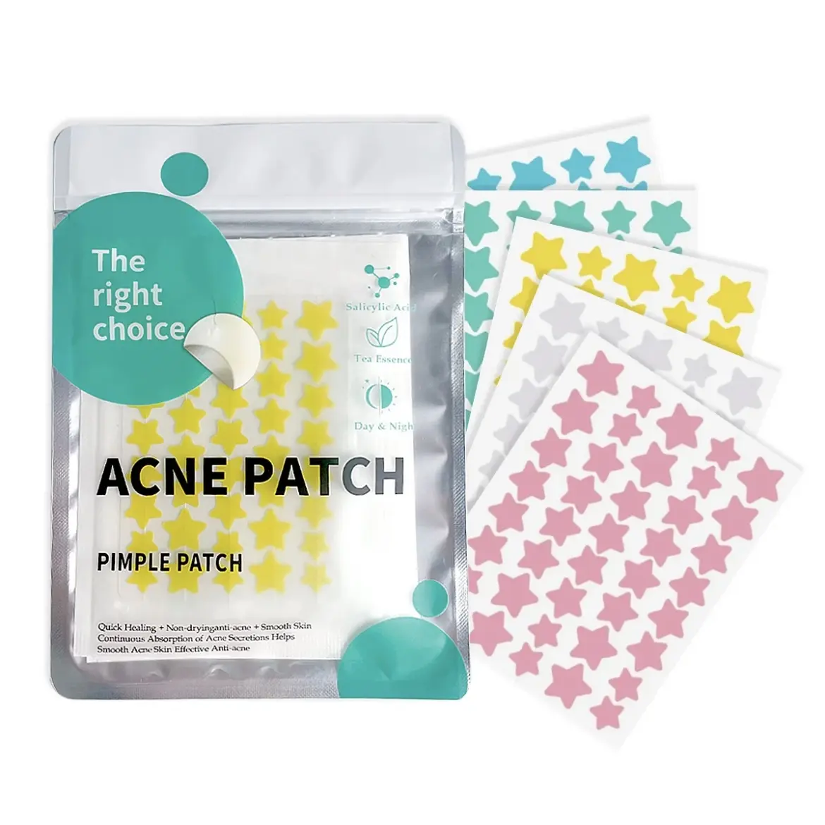 Facial Hydrocolloid Acne Patches, Cute Star-Shaped Coverings, Acne Pimple Patch, Acne Stickers, Acne Spot Stickers, Acne Clearing Products, Alcohol-Free, Odorless, Gentle, Mild & Non-Irritating, Suitable for All Skin Types