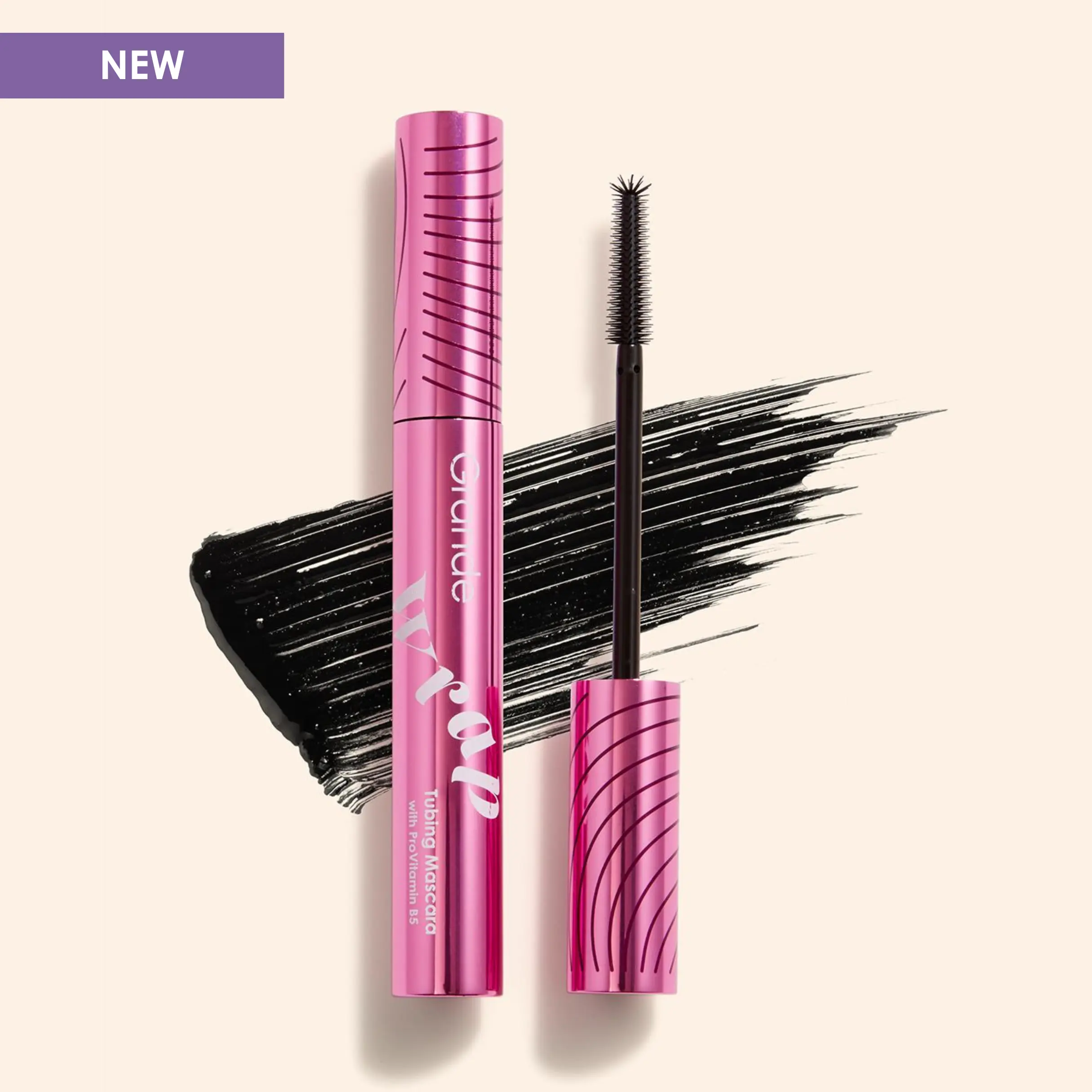 GrandeWRAP Tubing Mascara with ProVitamin B5 - Grande Cosmetics - Vegan Cruelty Free - Lengthening and Separating
