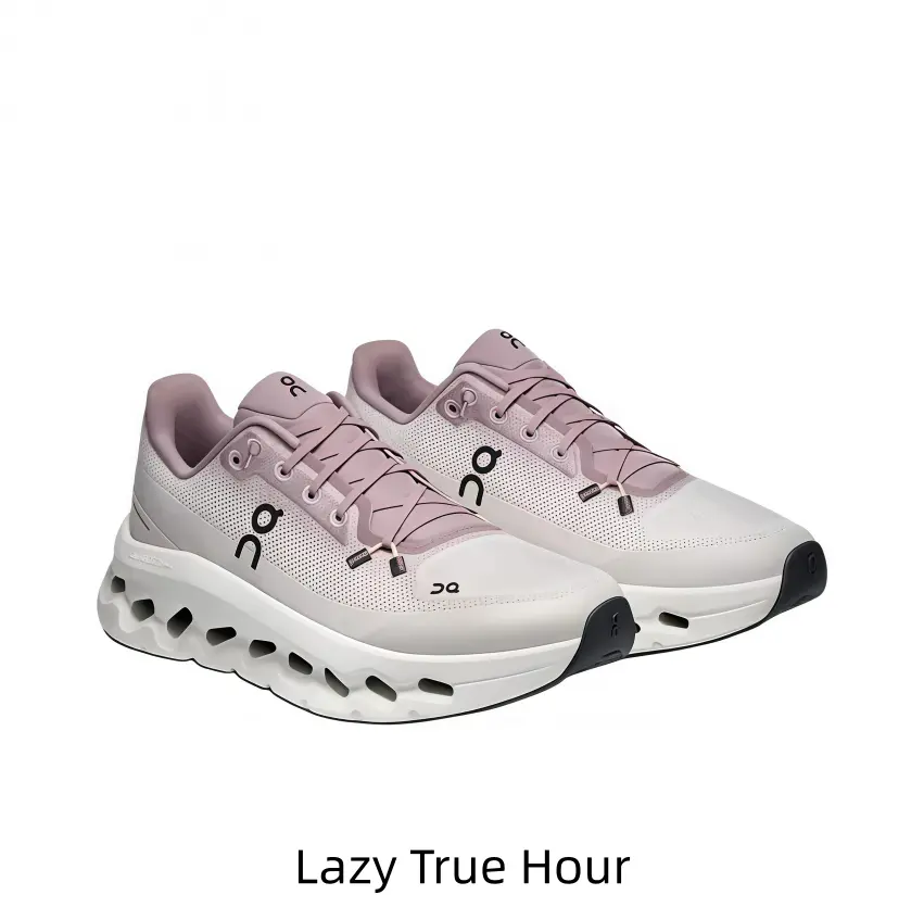 Pink White Low-cut Hollow Wave Platform Running Sneakers Asphalt & Pavement Wear-resistant Outsole All-season Ladies Outdoor Sightseeing Fitness Shoes