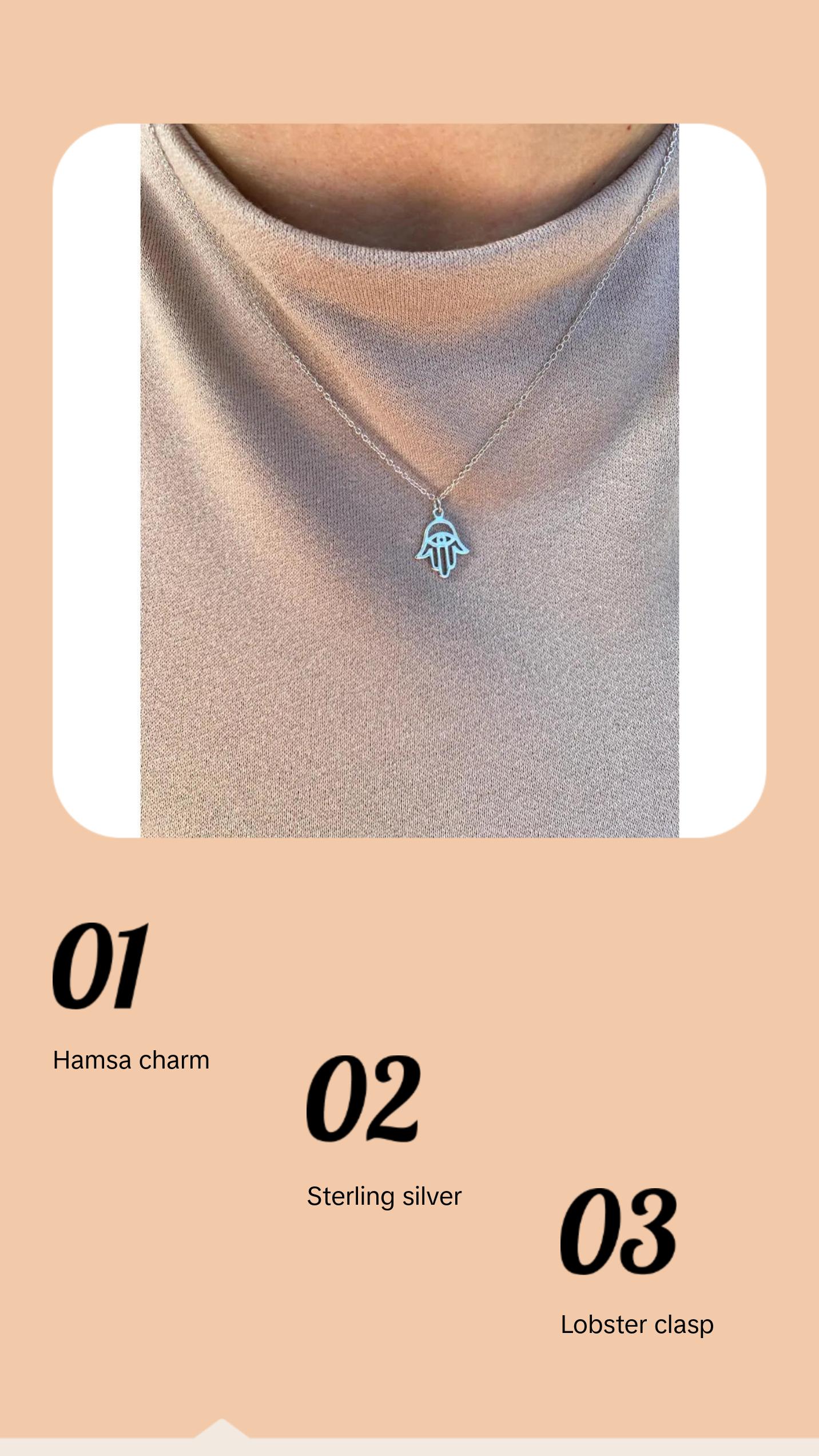 Sterling silver 925 Hamsa necklace