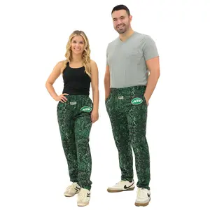 Zubaz NFL Adult Unisex Z88 Embroidered Post Pattern Pant, New York Jets, X-Small