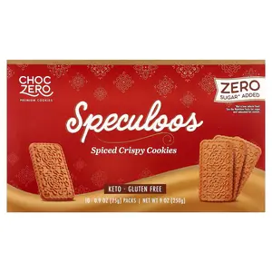 ChocZero Premium Cookies, Speculoos, Spiced Crispy Cookies, 10 Packs, 0.9 oz (25 g) Each