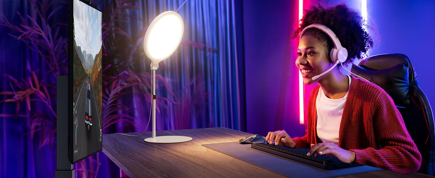 Weilisi Desk Ring Light with Stand - 10.5'' Desktop Ring Light with Phone Holder for Video Recording, Adjustable Desk Lighting for Webcam, Meetings, Live Stream, Home Office