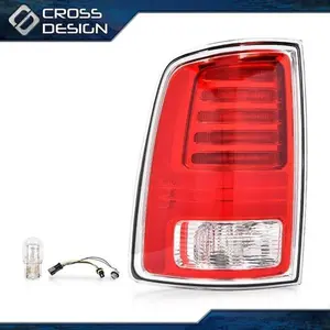 CROSSDESIGN LED Rear Tail Light Lamp Chrome Fit For 13-18 RAM 1500 2500 3500 Driver Side