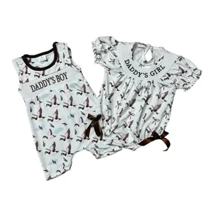 Daddy's Girl & Daddy 's Boy Short Sleeve Duck Girls Dress Baby Romper Toddler Cute Clothes