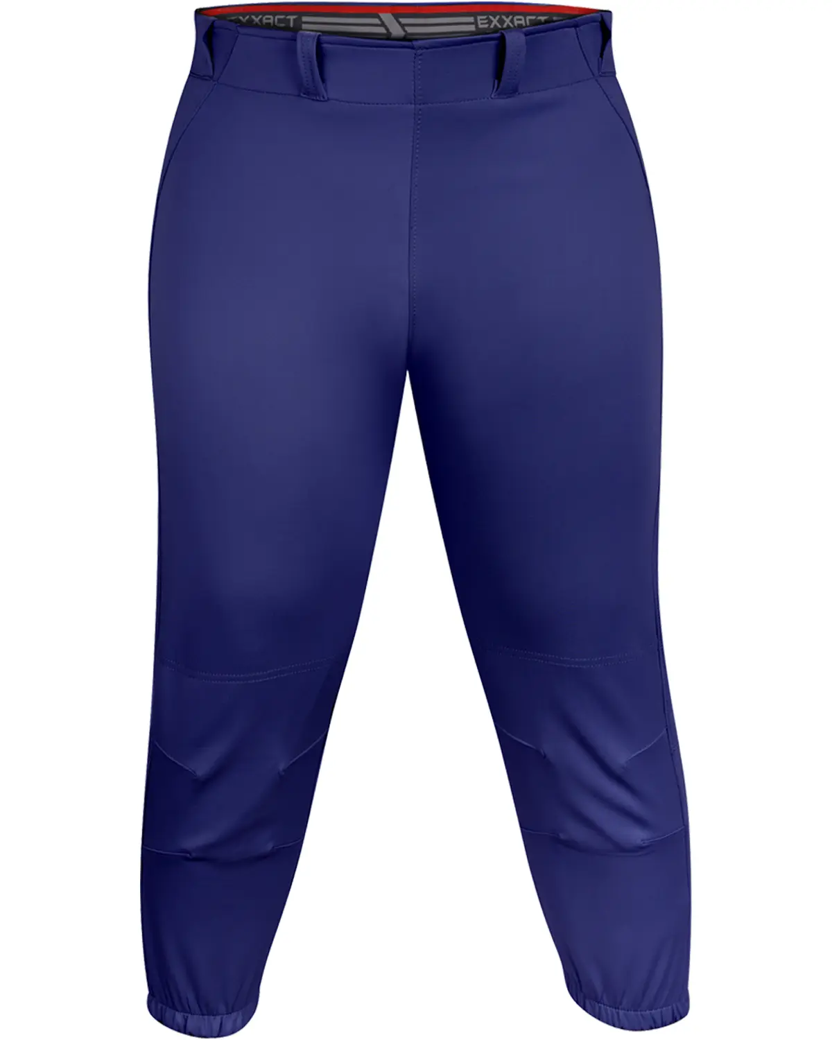 Exxact Sports Womens Softball Pants Knicker/Yoga Style Knee Length, 4-Way Stretch Low Rise Softball Pants for Women - (Navy), Sporty Sports Bottoms