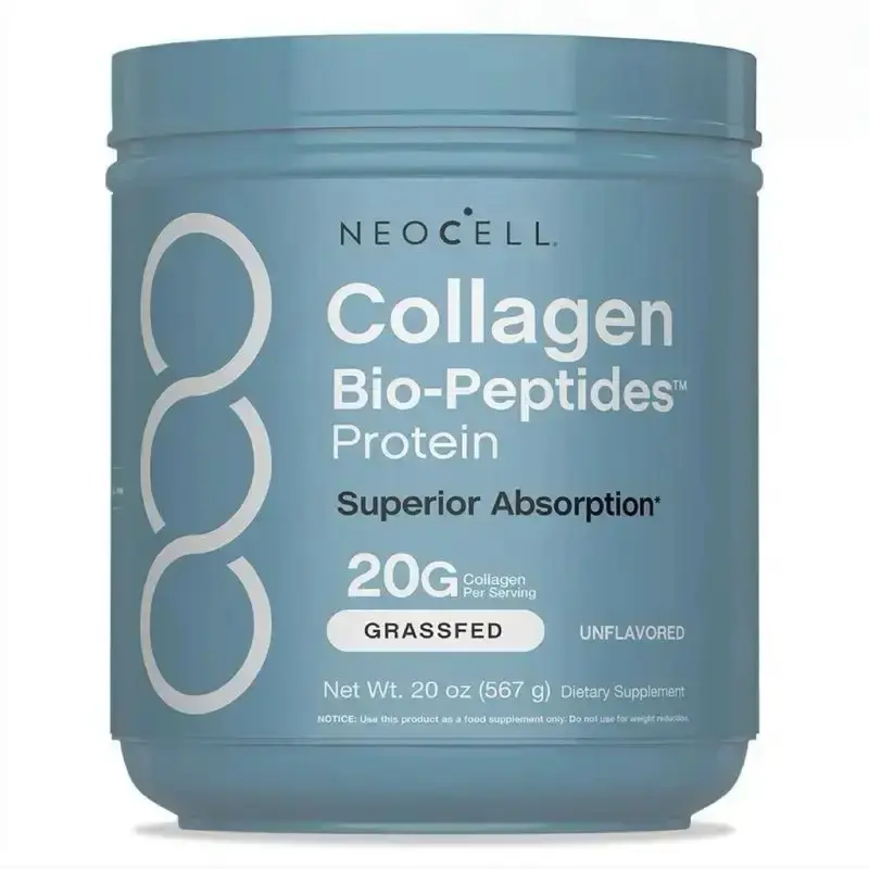 NeoCell Collagen Bio-Peptides Powder 20oz - GrassfedProtein Supplement with 18 Essential Amino Acids &Hyaluronic Acid for Skin & Joints