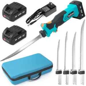 Kaitnax Cordless Electric Fillet Knife with 4 Blades, High Speed Rechargeble Filet Knife for Fish, Non-Slip Grip, Safety Lock, Storage Bag Complete Kit for Filleting and Meat Slicing