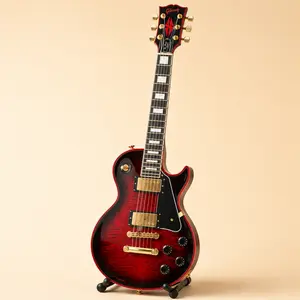 Red LP Guitar Gold Hardware Flame Maple Top 6-String ,Solid body, rosewood fingerboard, 22 frets