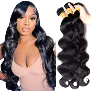 Msgem Hair Body Wave 100% Human Hair Bundles 12A Body Wavy 12-32 Inch 3 Bundles or 4 Bundles/Lot Wavy Weave Extensions No Chemical