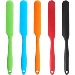 5Pcs Candy Color Silicone Spatula Scraper High Temp Resistant Cake Cream Mixing Bakeware