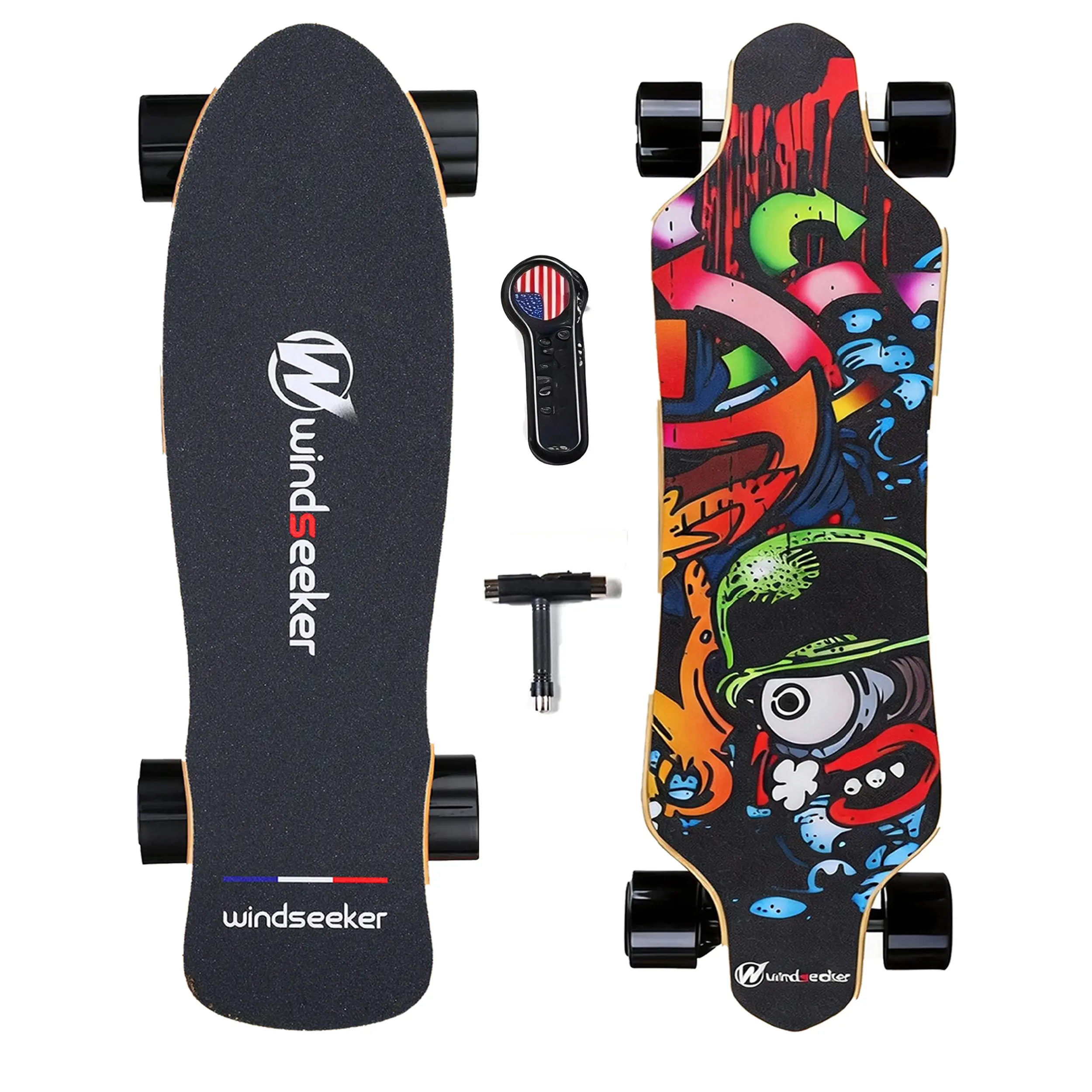 Upgraded Electric Longboard Skateboard for Adults, with Skateboard Deck, 350-450W Motor, Remote, 40 mph Max Speed, Removable Replaceable Battery, Silent Smooth Rubber Wheels, Ideal for Commuting & Valentine’s Day Gift