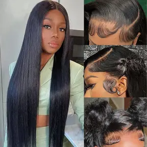 SheReigns 13x4 5x5 Glueless Synthetic Lace Front Wig Wear And Go Pre Plucked Pre Cut Straight Wig Vivid Self Growing Clean Hairline with Tiny Knots Natural No Glue Wig