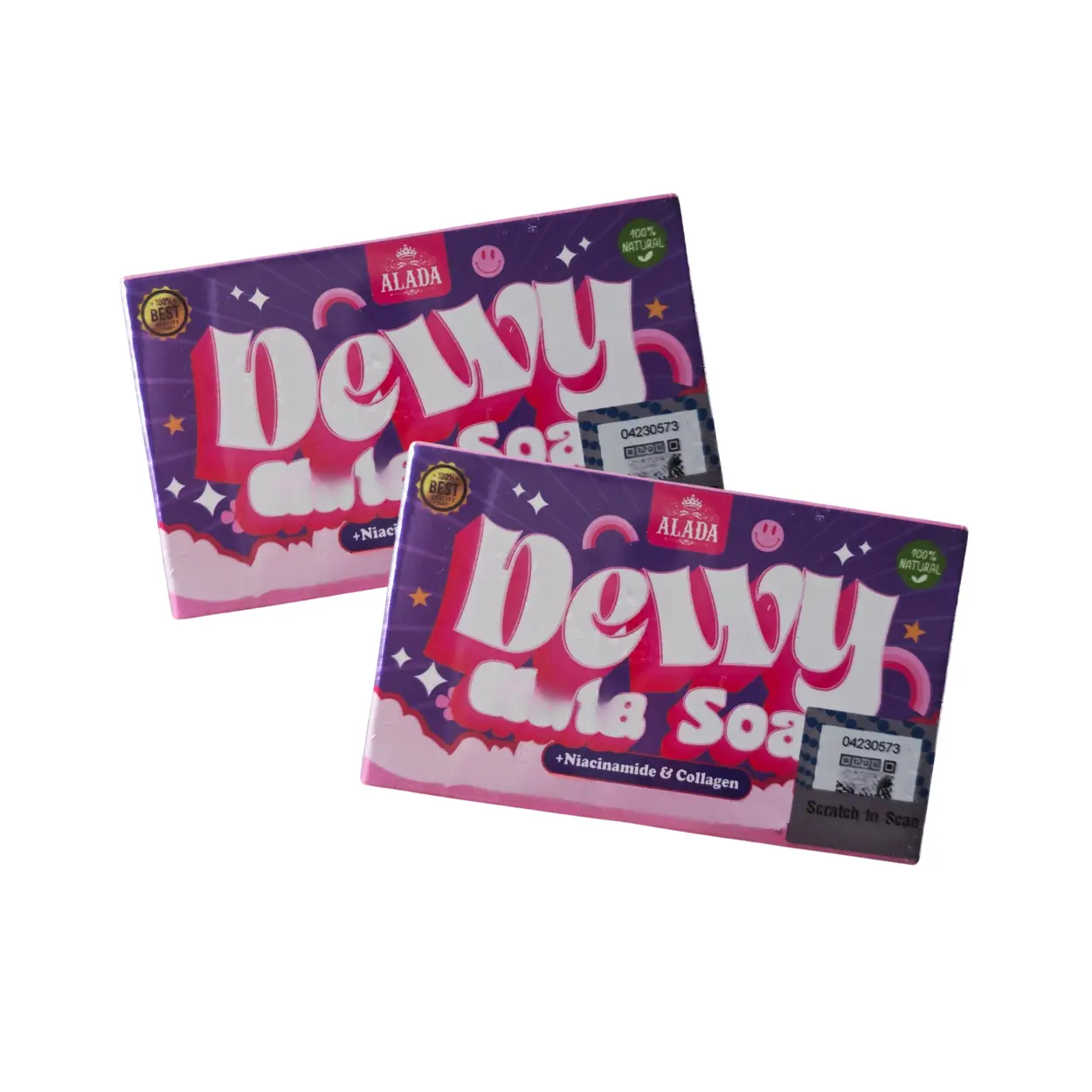 ALADA Natural Dewy Gluta Soap - Face & Body Cleansing Bar, 70g (Twin Pack)