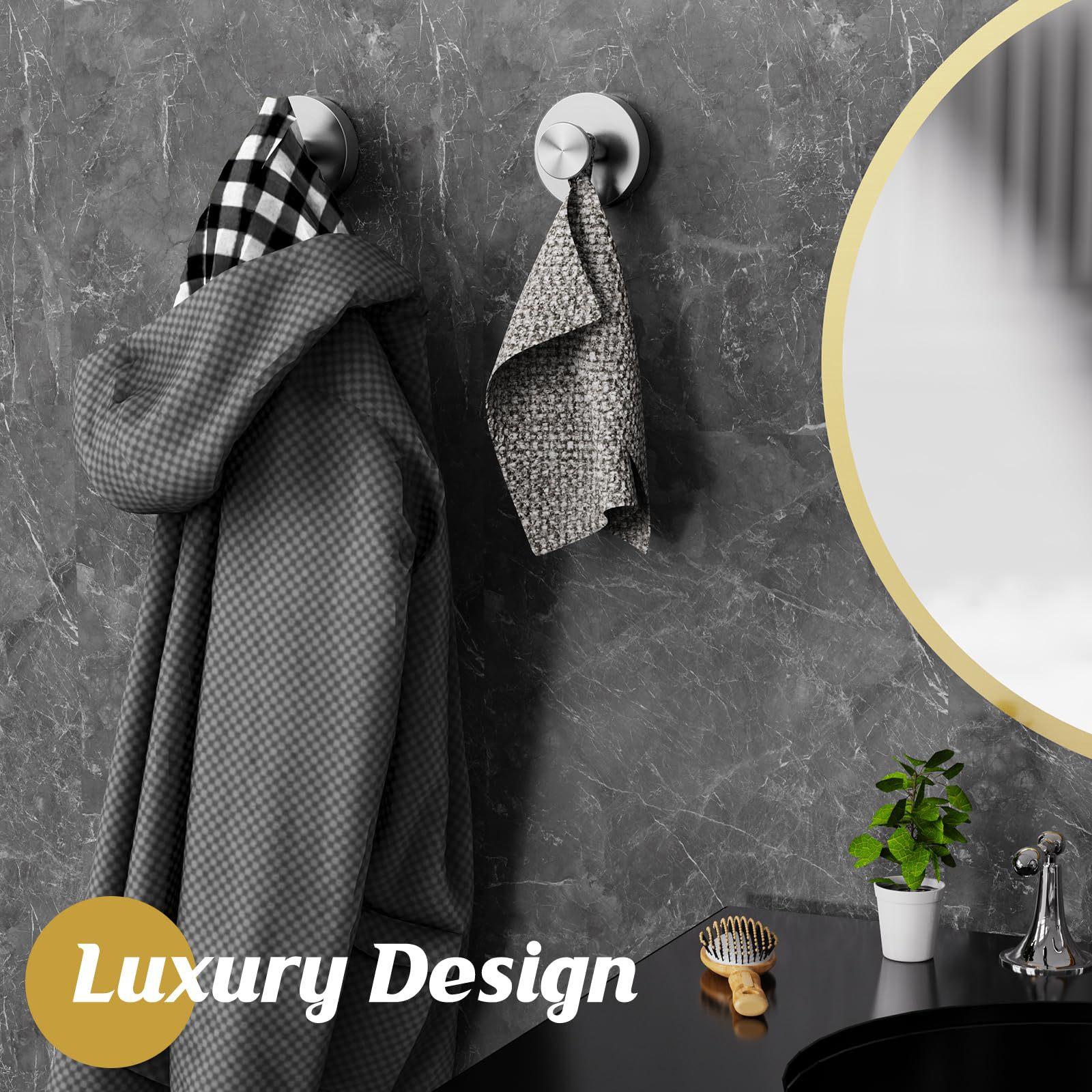 No glue left Suction Cup Hooks for Shower(2 PCS), Removable Towel Hooks for Bathroom Window Glass Door Wall,Bath Robe Looafh Wreath Hook for Hanging,christmas gift ideas Windows,