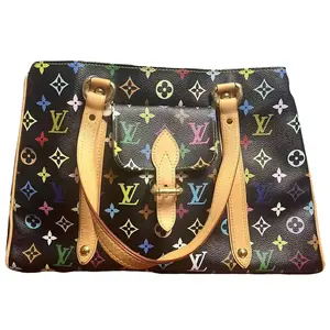 Pre-owned Louis Vuitton canvas Tote Bags Black Monogram Multicolore Aurelia MM Tote Bag
