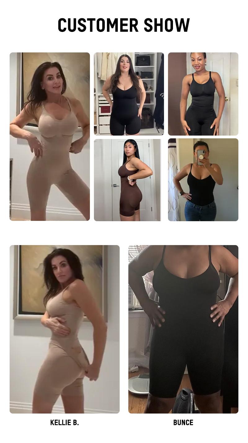 SHECURVE #Livestream Easyslide Plus Size Shapewear Tummy Control Bodysuit Butt Lift Seamless Full Body Shaper Faja with Adjustable Straps & Breathable Mesh Fabric for Everyday Wear