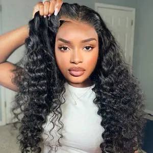 180 Density Easy To Wear Deep Wave 6x4 Glueless Wig Human Hair 30 32 Inch 5x5 7x5 9x6 Lace Closure Wig For Black Women