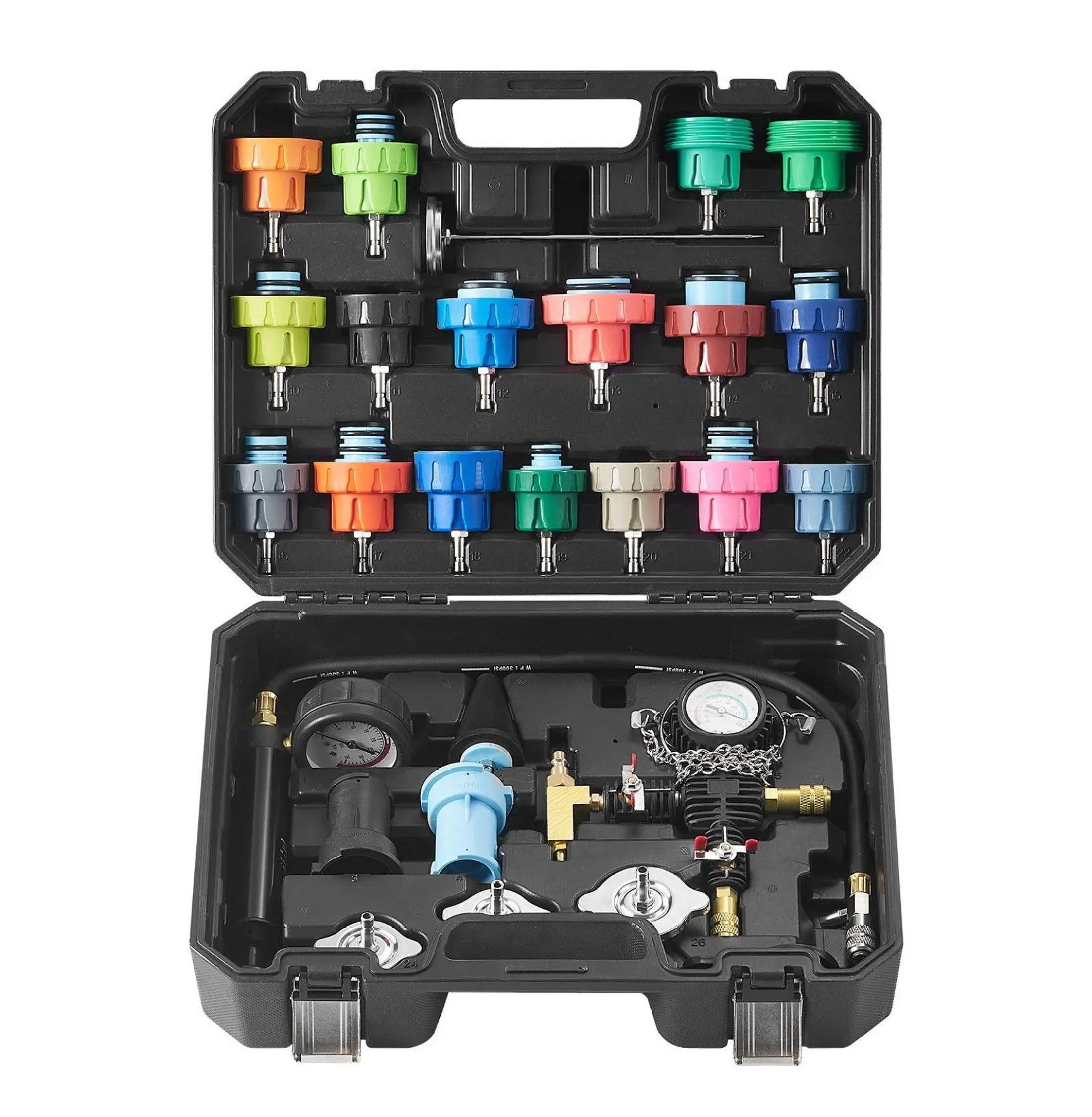 Radiator Pressure Tester Kit 28pcs, Coolant System Test Kit with Pump & Adapters Default