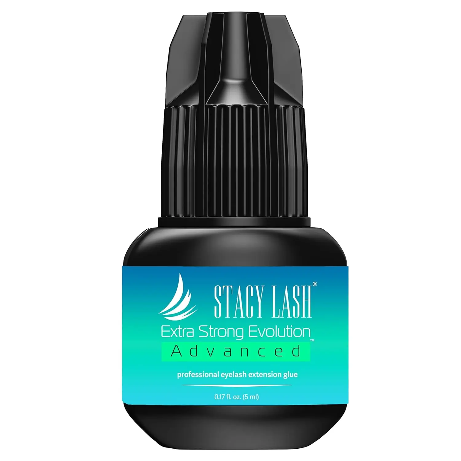 Stacy Lash Extra Strong Evolution Advanced Eyelash Extension Glue 5ml | 1 Sec Fast Drying | 6-Week Retention | Black Adhesive | For Professional Salon