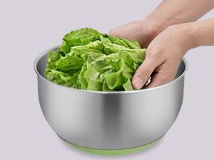 PUKOMC 5 in 1 Large Salad Spinner Dehydrator with Vegetable Chopper Drainer Bowl & Colander Multifunctional Kitchen Utensils - Stainless Steel 304 Blades - Fruit Green