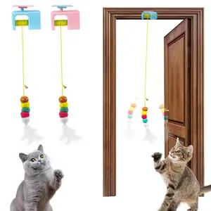 TUFFYUKI Automatic Electric Cat Toy Interactive Bouncing String Teaser USB Rechargeable Self Playing Yo Yo Ball For Indoor Door Frame Hanging Free Up Your Hands Relieve Cat Loneliness And Obesity Cat Toys That Work
