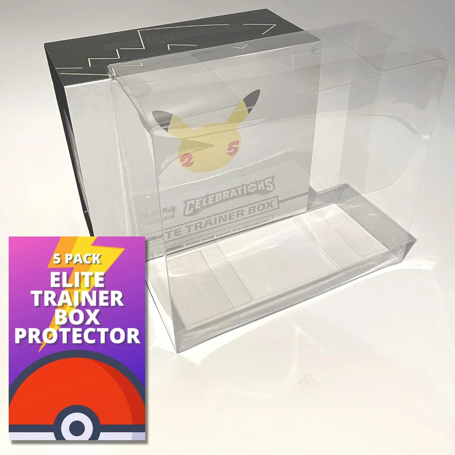 Fidelis Pokemon Case (Elite Trainer) Clear Plastic Display Box for ETB Elite Trainer Box, Convenient, Stackable Storage Solution for Collectors Gifts Pokemon Cards Protector…