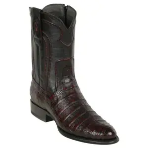 Los Altos Original Caiman Belly Roper Toe Boots 698218