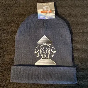 Lao 3 Elephants Beanies Winterlace Knit Hat with Embroidered Design for Men Women