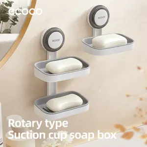 Suction Soap Dish Wall Mount, No Drill Soap Holder for Bathroom, Holds Up to 20lbs