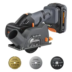 DOVAMAN DCS20A Brushless Cut-Off Tool, 20000RPM, 3" Cutting Wheel, 22mm Max Depth, Reversible Rotation, Quick Stop, LED Light & Vacuum Port, with 3 Blades for Wood/Metal/Plastic Cutting