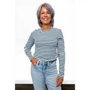 ALB Custom Women's Modern Ribbed Stripe Long Sleeve Top