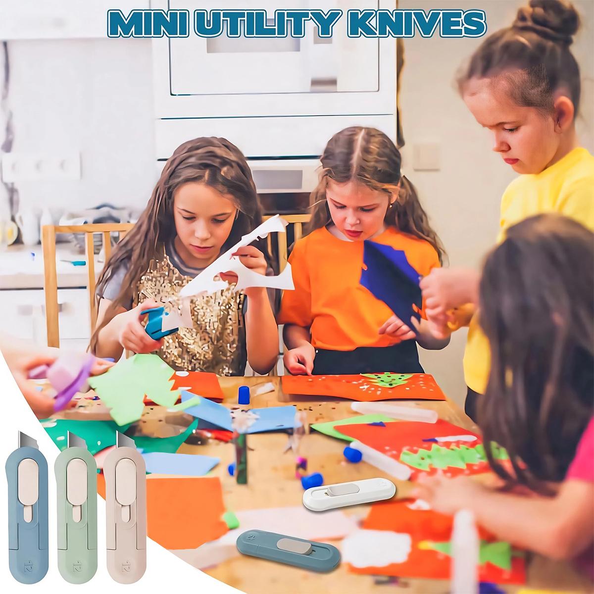 Retractable Box Cutting Knife, Utility Knife for Office Home Use, Cutting Supplies for Wrapping Parcels and Paperboard, Paper Cutters, Cardboard Cutter