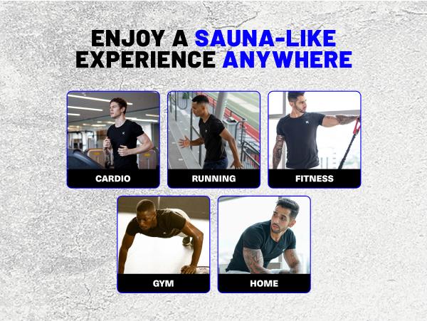 Kewlioo Men's Heat Trapping Sauna T-Shirt for Gym Exercise Activewear Athletic Sports Clothing Workout Tops with Supportive Compression Fit and Sweat-Enhancing Design