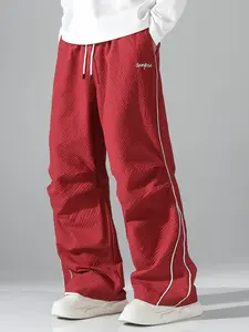 Vibrant Blue Wide Leg Track Pants Contrast Stripe Urban Casual & Active Set