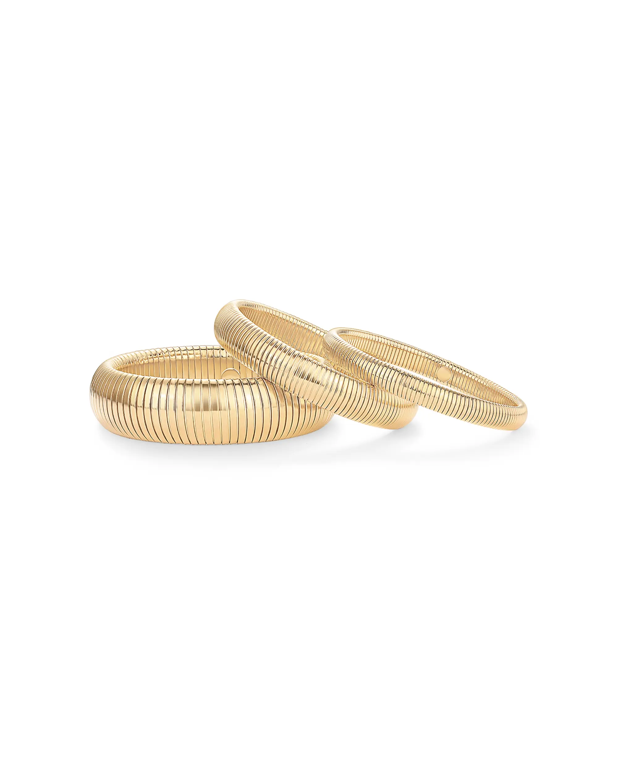 PAVOI 14K  Gold Plated Chunky Snake Chain Bangle Bracelet for Women - Stainless Steel Stretch Bracelets 8mm Wide